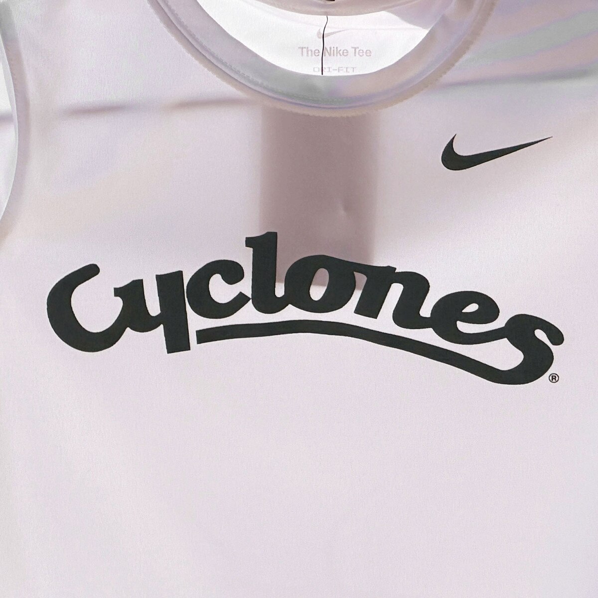 Nike Youth Cyclones White Short Sleeve T-Shirt FA26 design close up